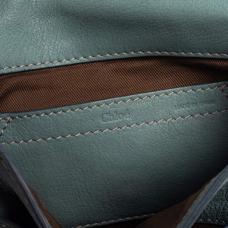 Pre Owned Chloe Fresh Mint Blue Leather Mini Marcie Crossbody Bag