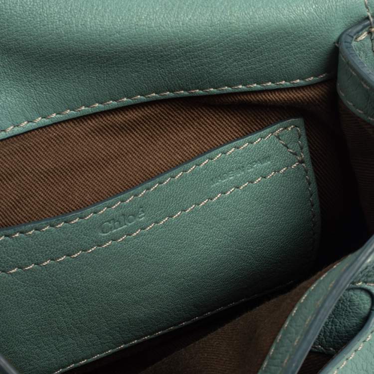 Pre Owned Chloe Fresh Mint Blue Leather Mini Marcie Crossbody Bag