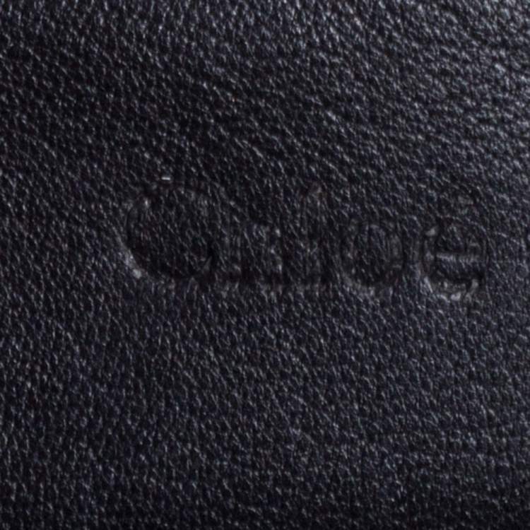 Pre Owned Chloe Black Crystal Embellished Leather Flap Shoulder Bag