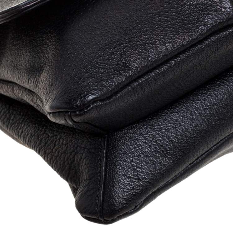 Pre Owned Chloe Black Crystal Embellished Leather Flap Shoulder Bag