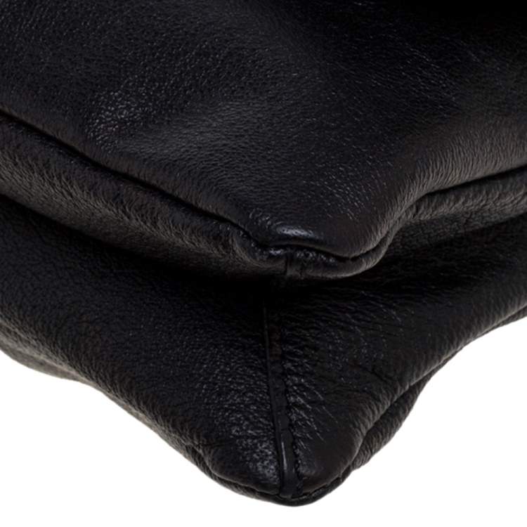 Pre Owned Chloe Black Crystal Embellished Leather Flap Shoulder Bag