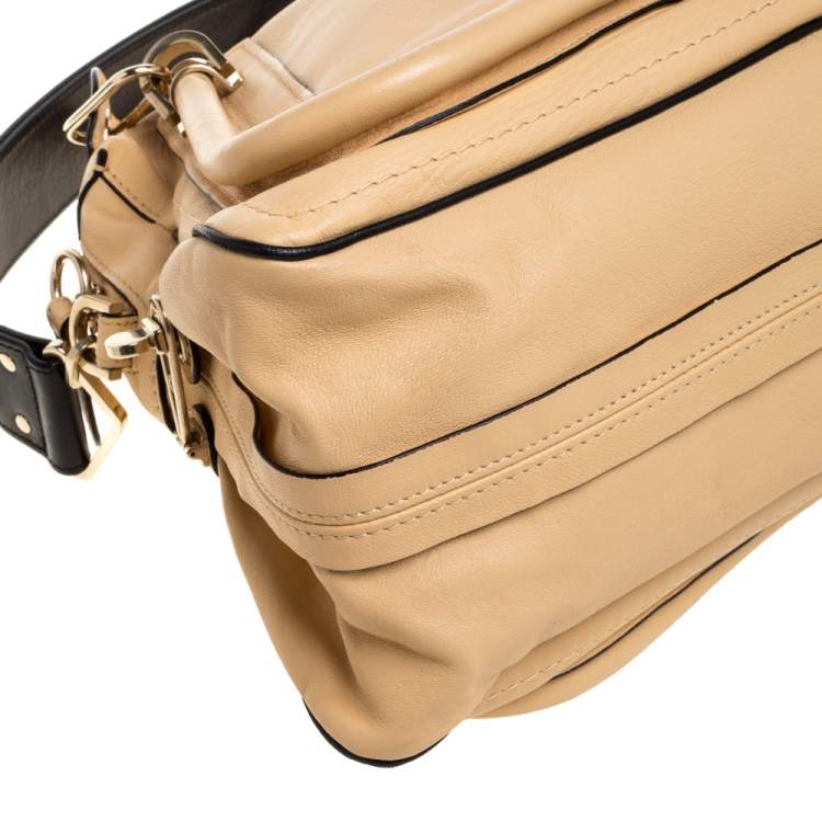 Pre Owned Chloe Beige Leather Medium Paraty Shoulder Bag