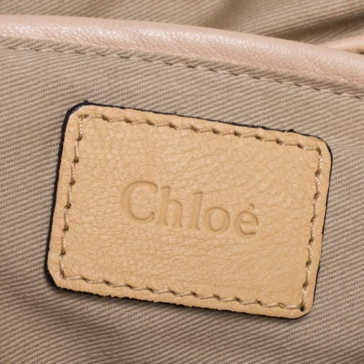 Pre Owned Chloe Beige Leather Medium Paraty Shoulder Bag