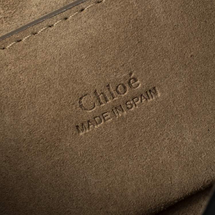 Pre Owned Chloe Sage Green Leather and Suede Mini Faye Crossbody Bag