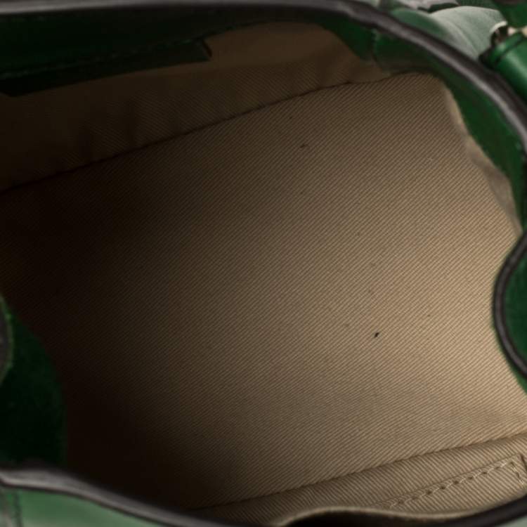 Pre Owned Chloe Green Leather and Suede Mini Faye Daye Backpack