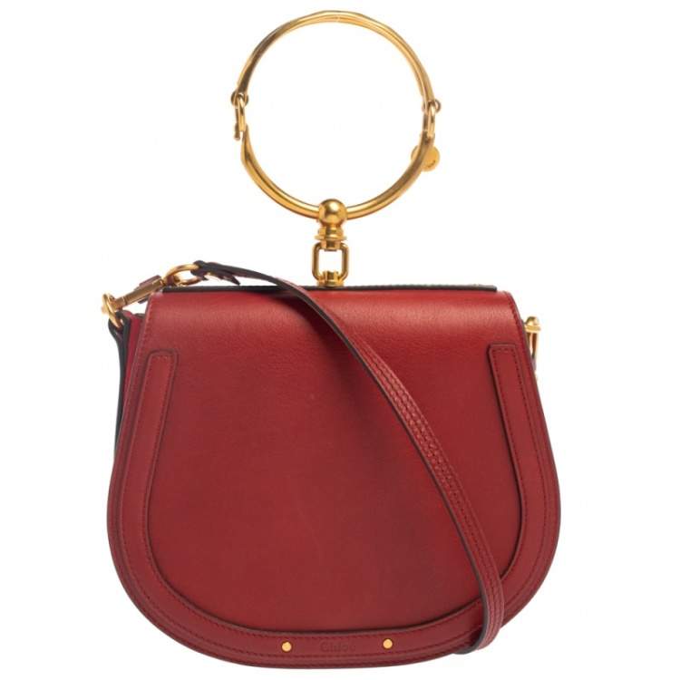 Chloe Nile Crossbody Bag Leather Medium Red
