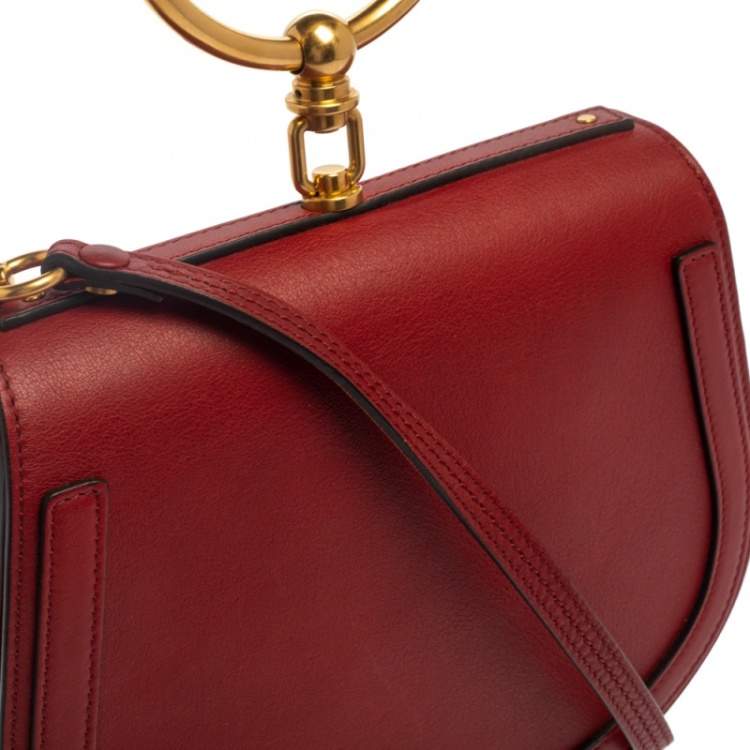 Pre Owned Chloe Red Leather Medium Nile Bracelet Shoulder Bag