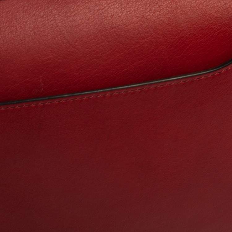 Pre Owned Chloe Red Leather Medium Nile Bracelet Shoulder Bag