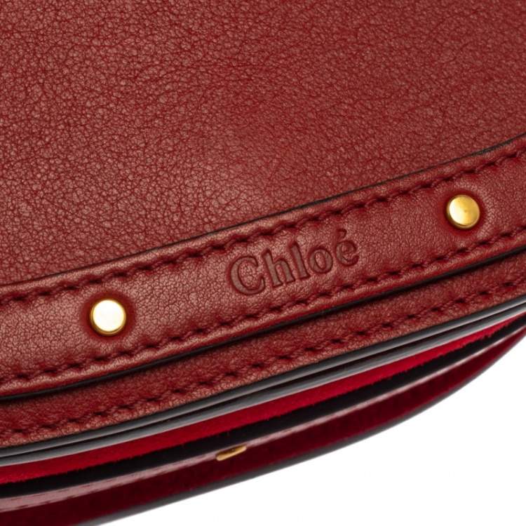 Pre Owned Chloe Red Leather Medium Nile Bracelet Shoulder Bag