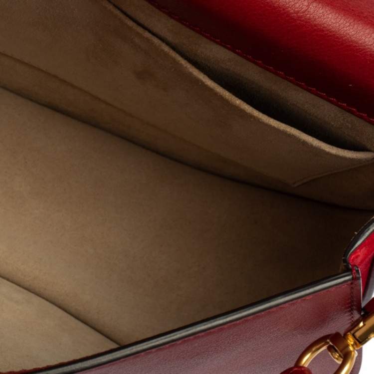 Pre Owned Chloe Red Leather Medium Nile Bracelet Shoulder Bag