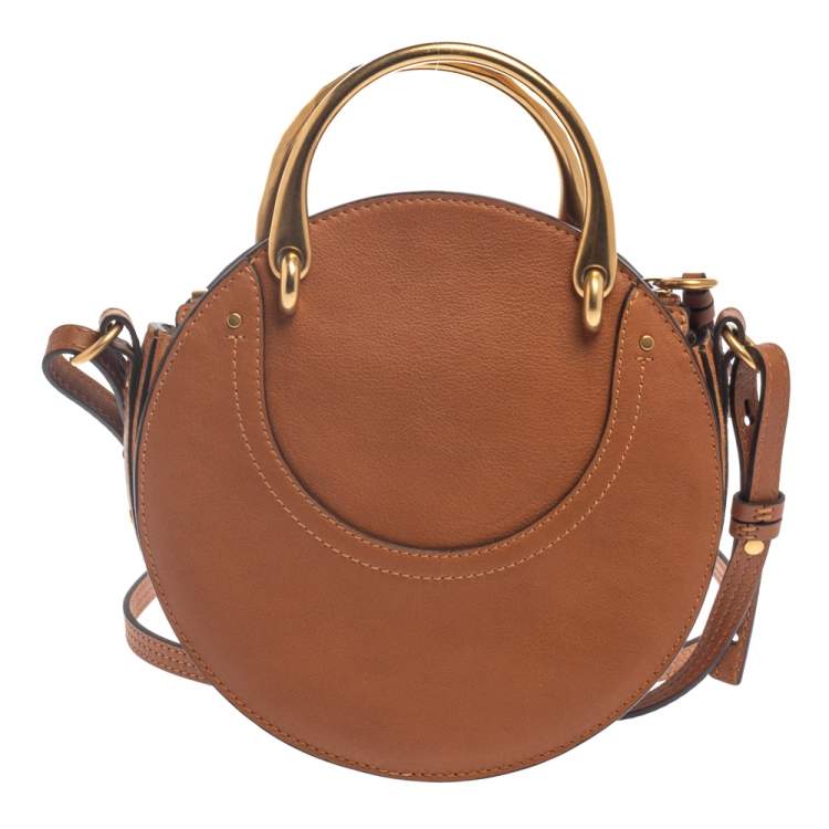 Pre Owned Chloe Brown Leather and Suede Small Pixie Shoulder Bag
