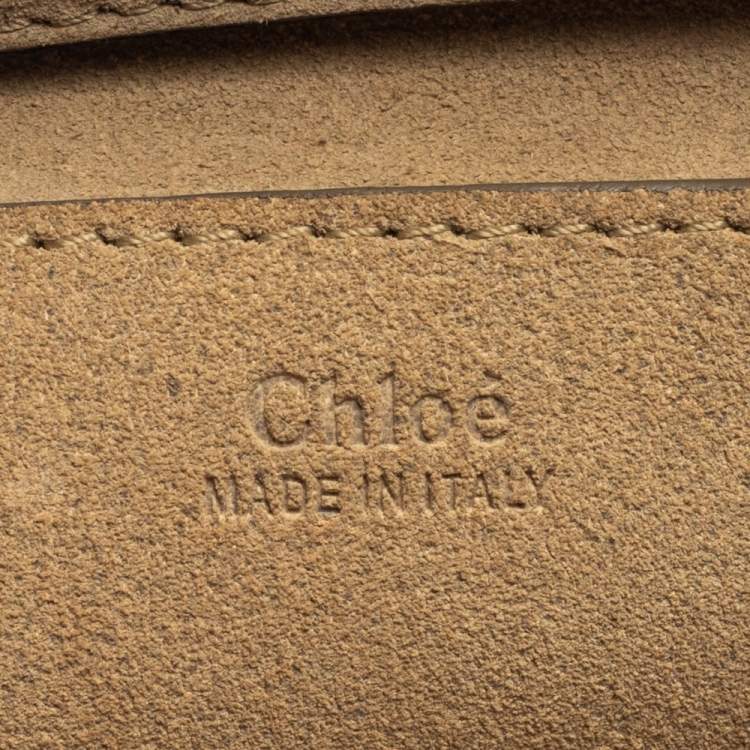Pre Owned Chloe Brown Leather and Suede Small Pixie Shoulder Bag