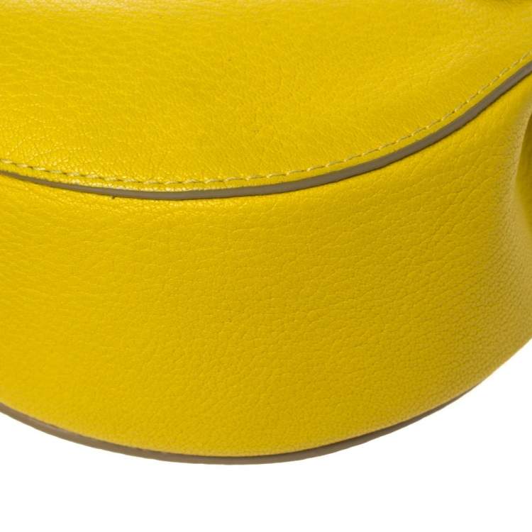 Pre Owned Chloe Lime Yellow Leather Medium Drew Shoulder Bag