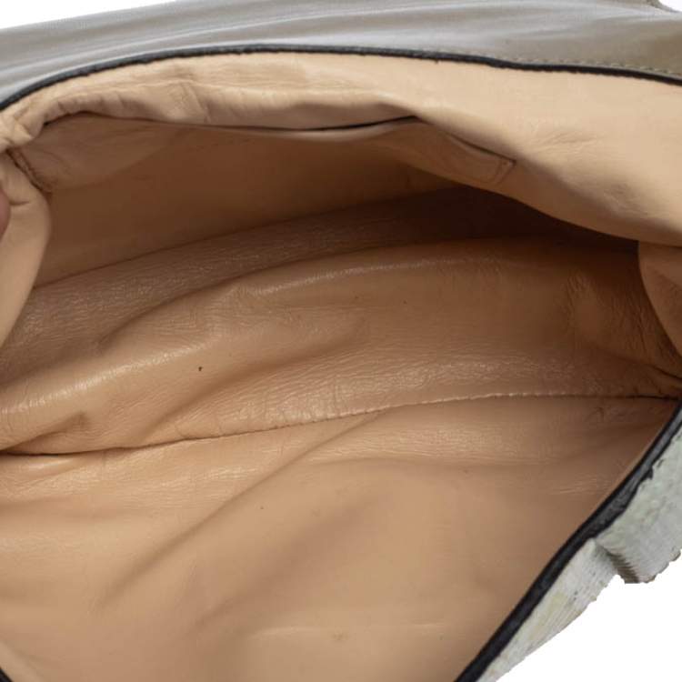 Pre Owned Chloe Grey/Beige Python Small Elsie Shoulder Bag