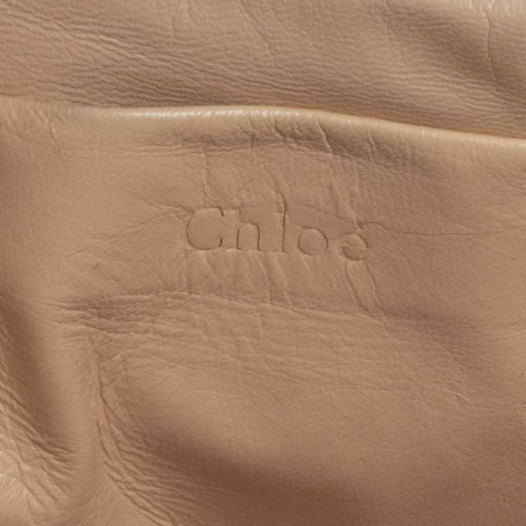 Pre Owned Chloe Grey/Beige Python Small Elsie Shoulder Bag