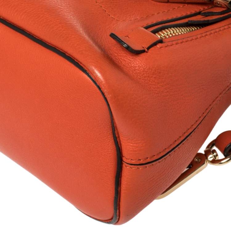 Pre Owned Chloe Orange Leather and Suede Mini Faye Daye Backpack
