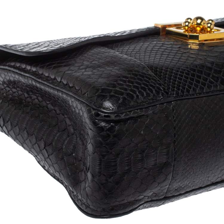 Pre Owned Chloe Black Python Large Elsie Shoulder Bag