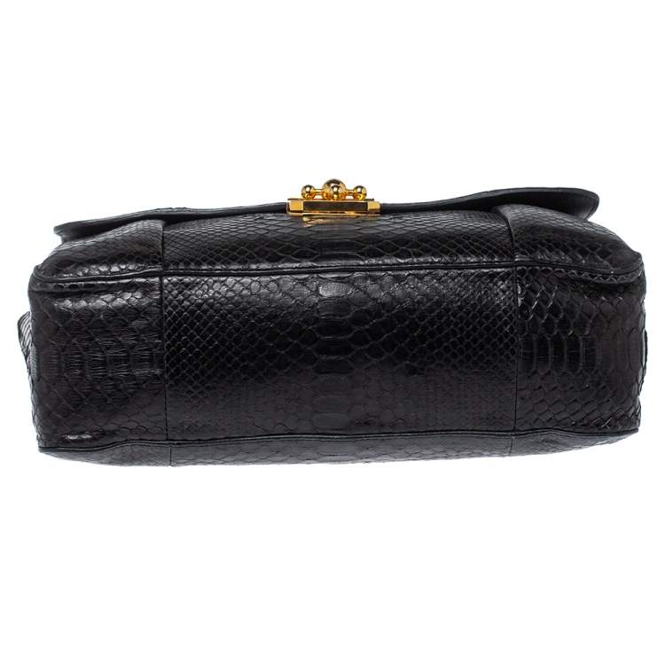 Pre Owned Chloe Black Python Large Elsie Shoulder Bag