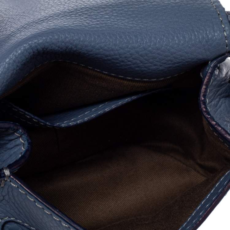 Pre Owned Chloe Blue Leather Mini Marcie Crossbody Bag
