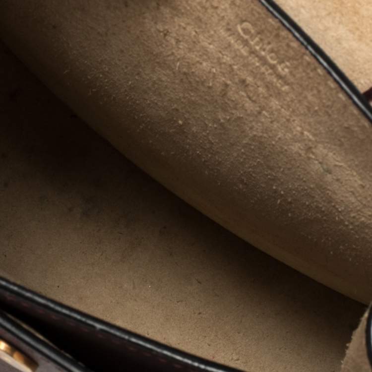 Pre Owned Chloe Dark Brown Leather Mini Hudson Shoulder Bag 