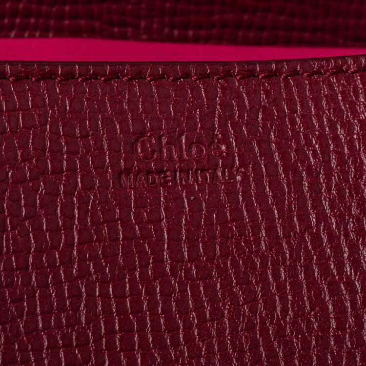 Pre Owned Chloe Burgundy/Fuchsia Leather Small Drew Shoulder Bag
