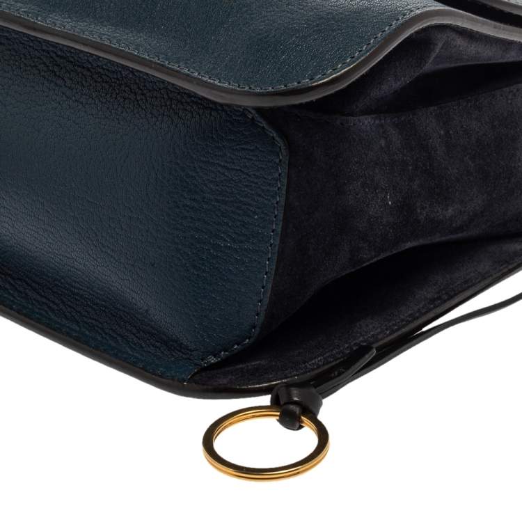 Pre Owned Chloe Blue Leather and Suede Mily Shoulder Bag