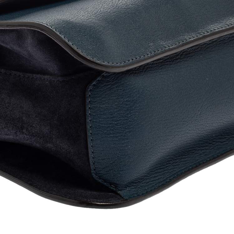 Pre Owned Chloe Blue Leather and Suede Mily Shoulder Bag