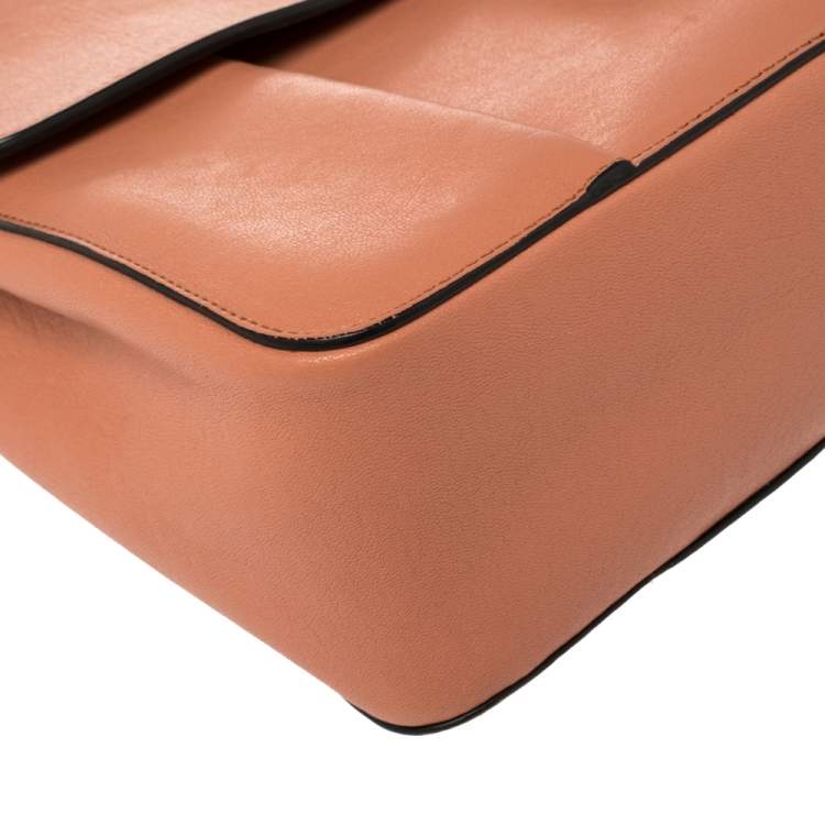 Pre Owned Chloe Coral Orange Leather Large Elsie Shoulder Bag