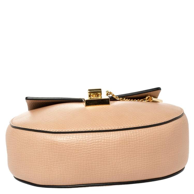 Pre Owned Chloe Beige/Brown Leather Small Drew Shoulder Bag