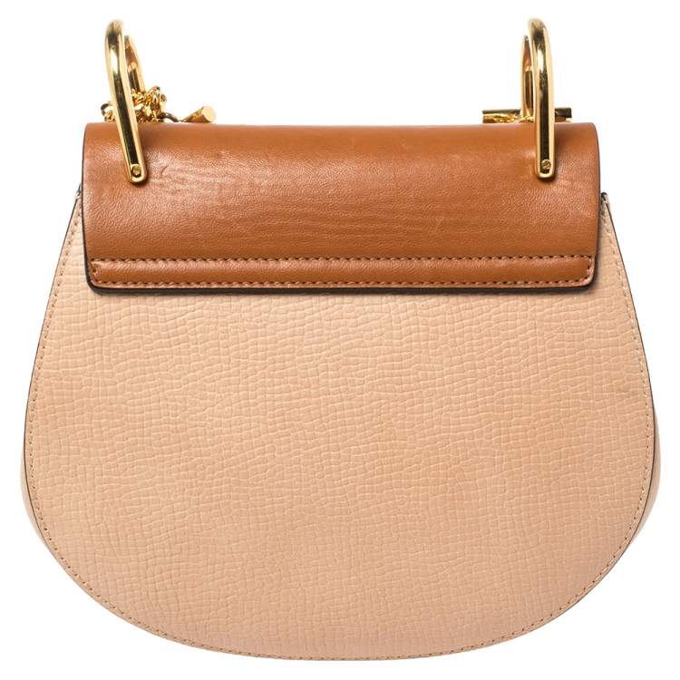 Pre Owned Chloe Beige/Brown Leather Small Drew Shoulder Bag