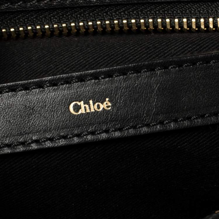 Pre Owned Chloe Beige/Black Leather Alice Satchel Bag