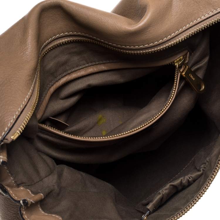 Pre Owned Chloe Beige Leather Large Marcie Satchel