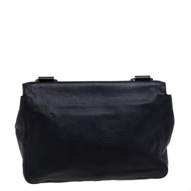Pre Owned Chloe Black Leather Large Elsie Shoulder Bag