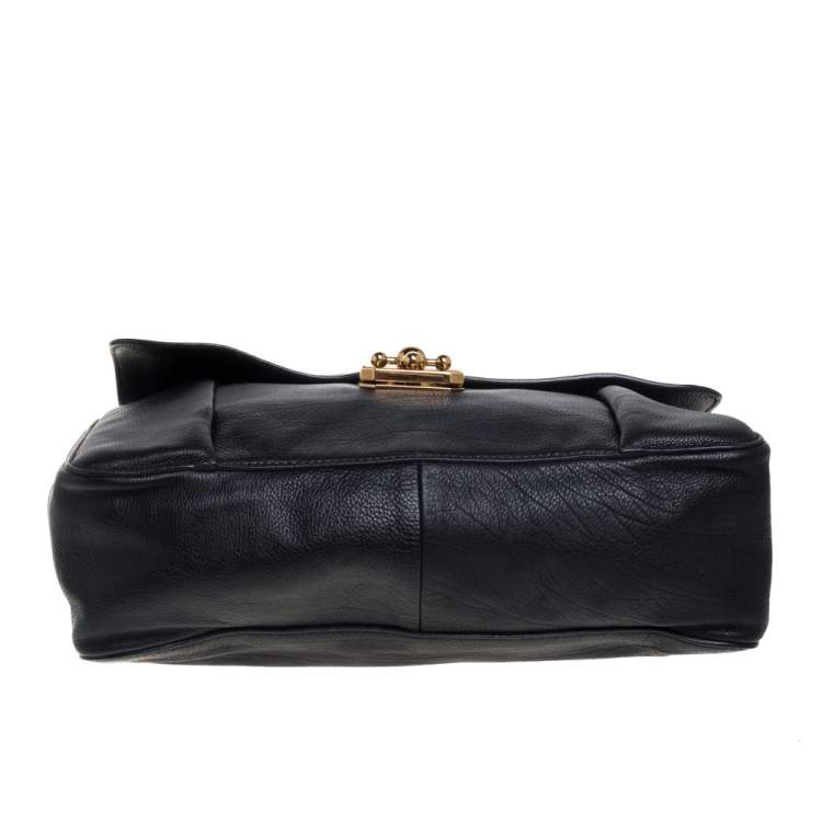 Pre Owned Chloe Black Leather Large Elsie Shoulder Bag