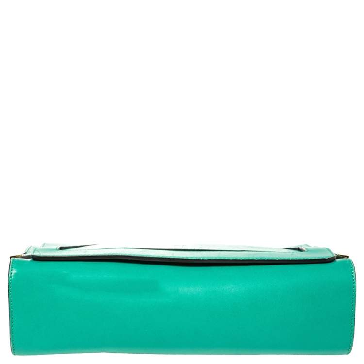 Pre Owned Chlor Green Leather Medium Elle Shoulder Bag