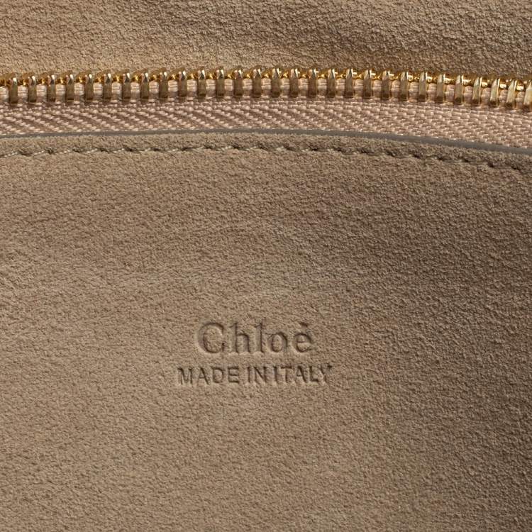 Pre Owned Chloe Yellow/Brown Leather and Suede Medium Faye Shoulder Bag