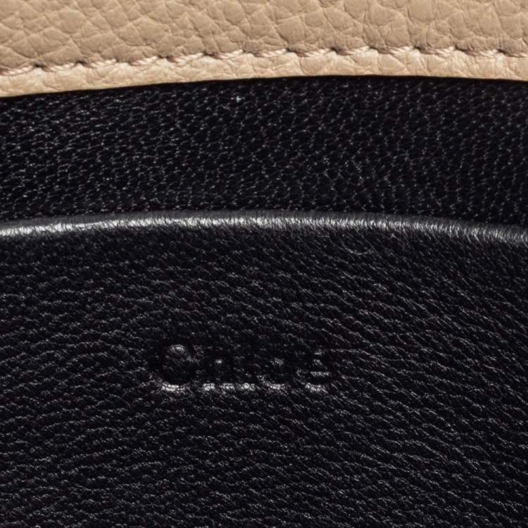 Pre Owned Chloe Taupe Leather Small Nile Bracelet Minaudiere Crossbody Bag 