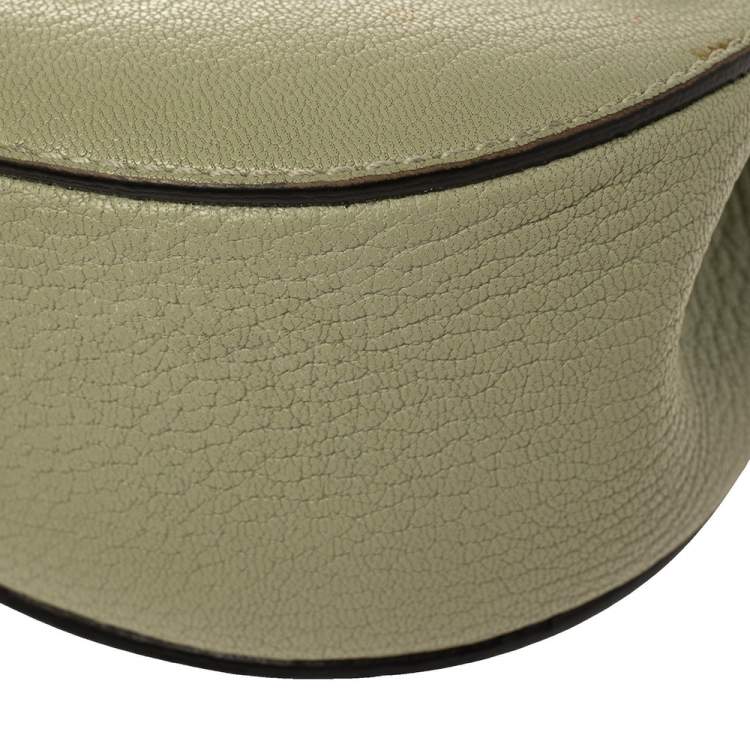 Pre Owned Chloe Green Grained Leather Nano Drew Shoulder Bag