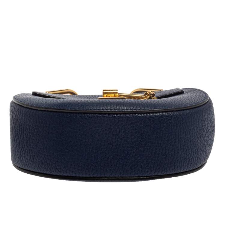 Pre Owned Chloe Blue Leather Small Drew Shoulder Bag