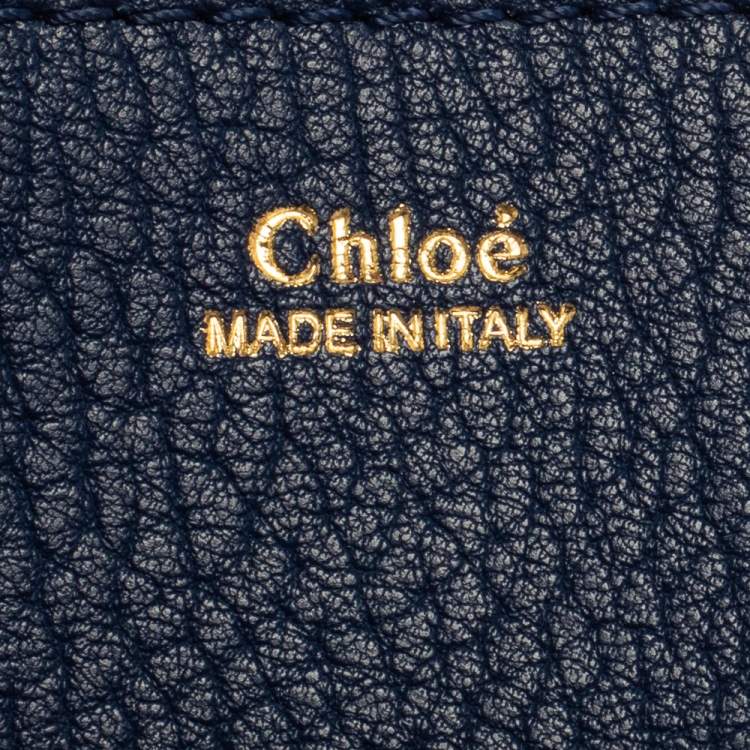 Pre Owned Chloe Blue Leather Small Drew Shoulder Bag
