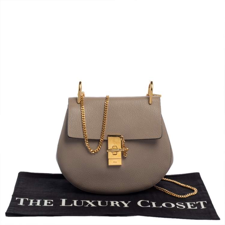 Pre Owned Chloe Grey Leather Medium Drew Shoulder Bag