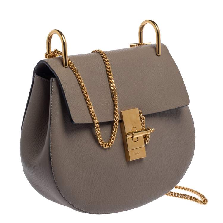 Pre Owned Chloe Grey Leather Medium Drew Shoulder Bag