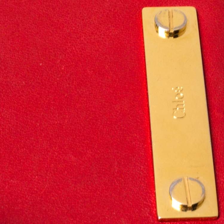 Pre Owned Chloé Red Leather Fold Over Flap Wallet