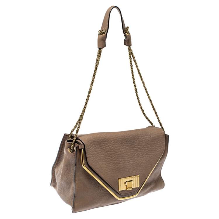 Pre Owned Chloe Beige Leather Medium Sally Flap Shoulder Bag
