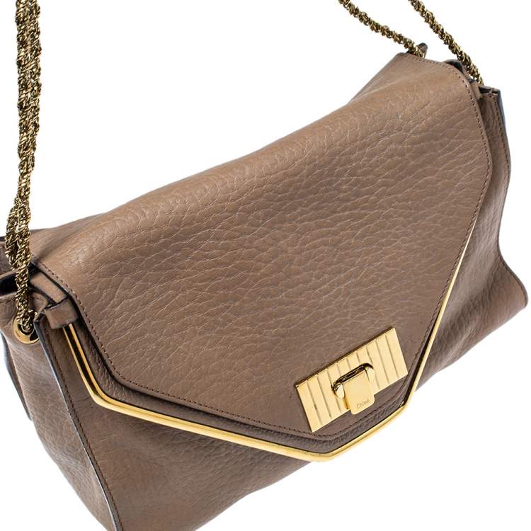 Pre Owned Chloe Beige Leather Medium Sally Flap Shoulder Bag