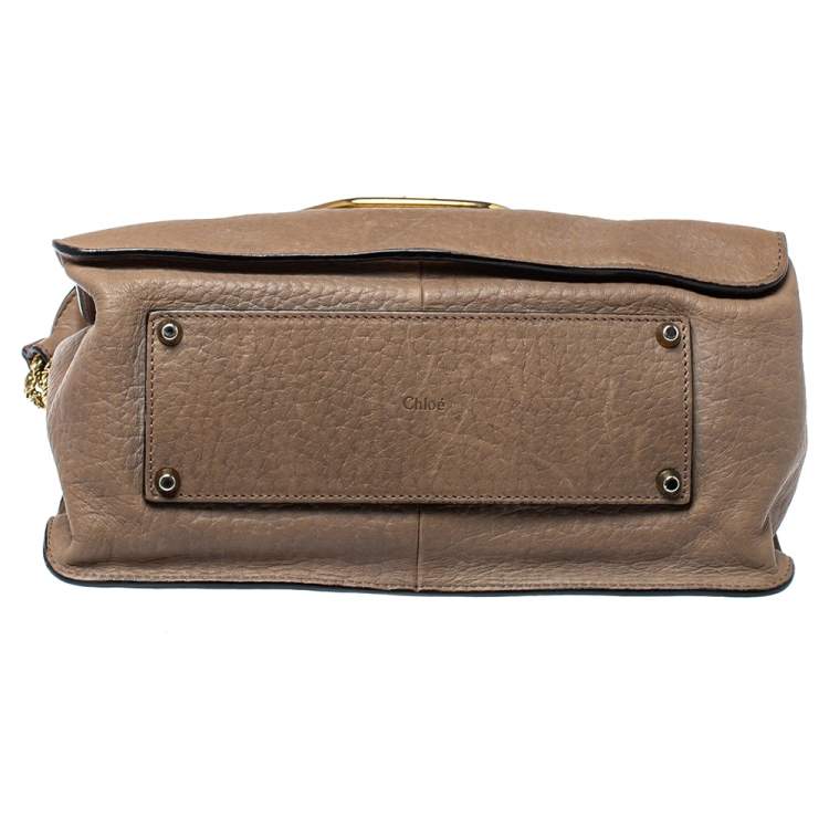 Pre Owned Chloe Beige Leather Medium Sally Flap Shoulder Bag
