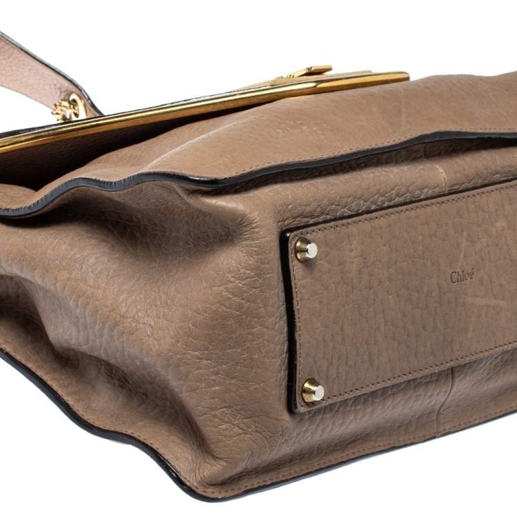 Pre Owned Chloe Beige Leather Medium Sally Flap Shoulder Bag