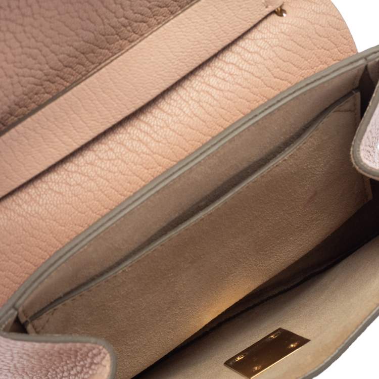 Pre Owned Chloe Powder Pink Leather Small Drew Shoulder Bag
