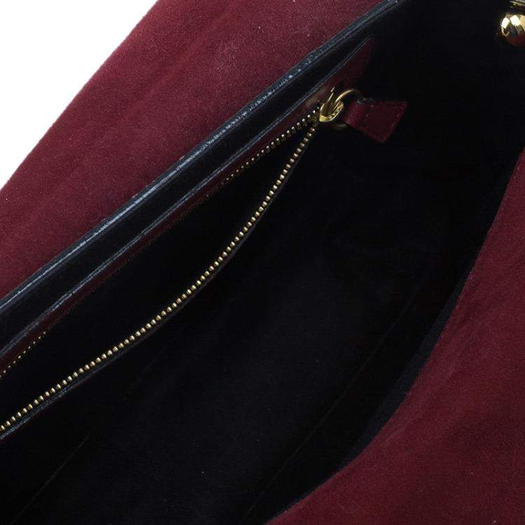 Pre Owned Chloe Burgundy Python Medium Sally Shoulder Bag