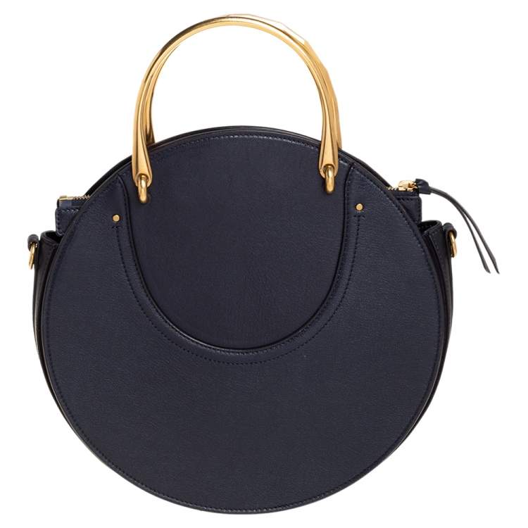 Pre Owned Chloe Midnight Blue Leather and Suede Pixie Shoulder Bag